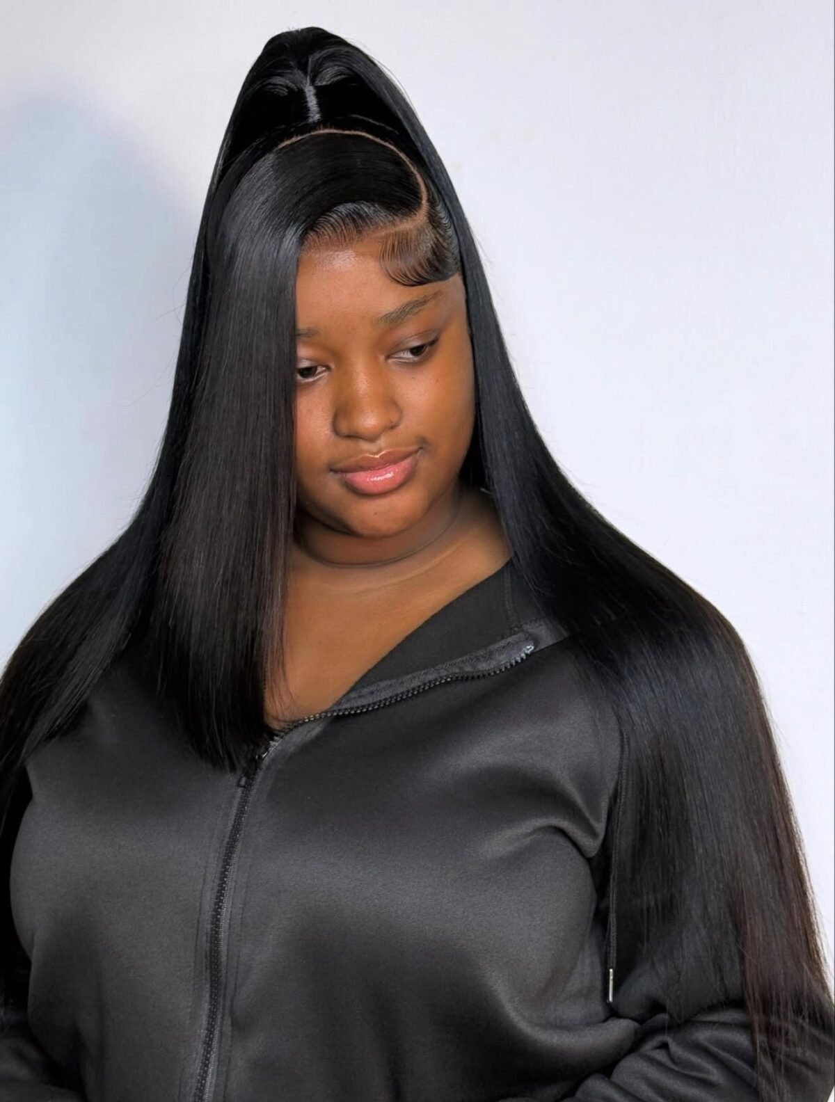 Half down half up ponytail